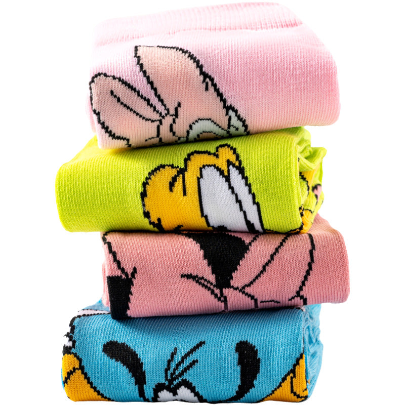 5Pairs cartoon anime socks for men and women