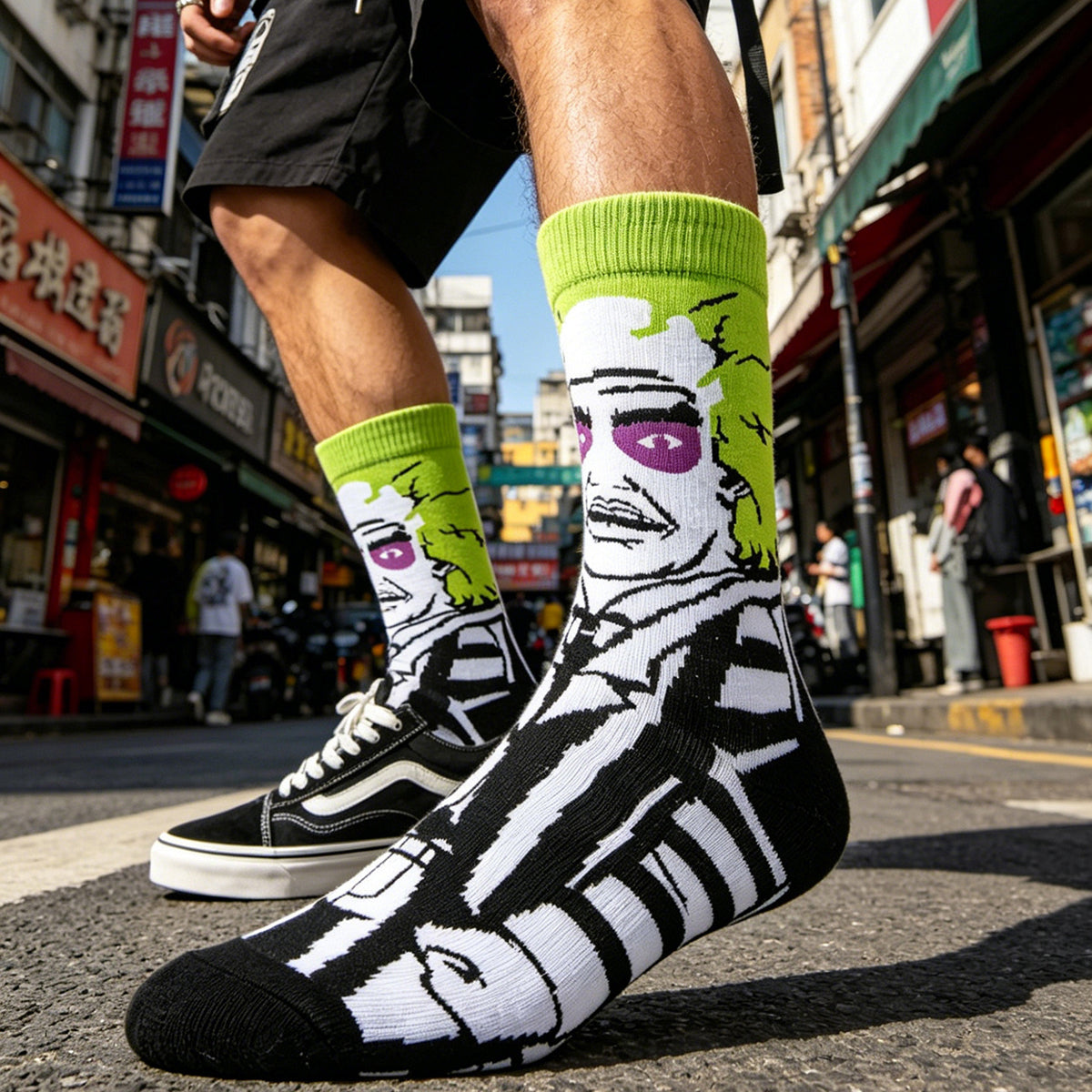Beetlejuice Cartoon Anime Socks
