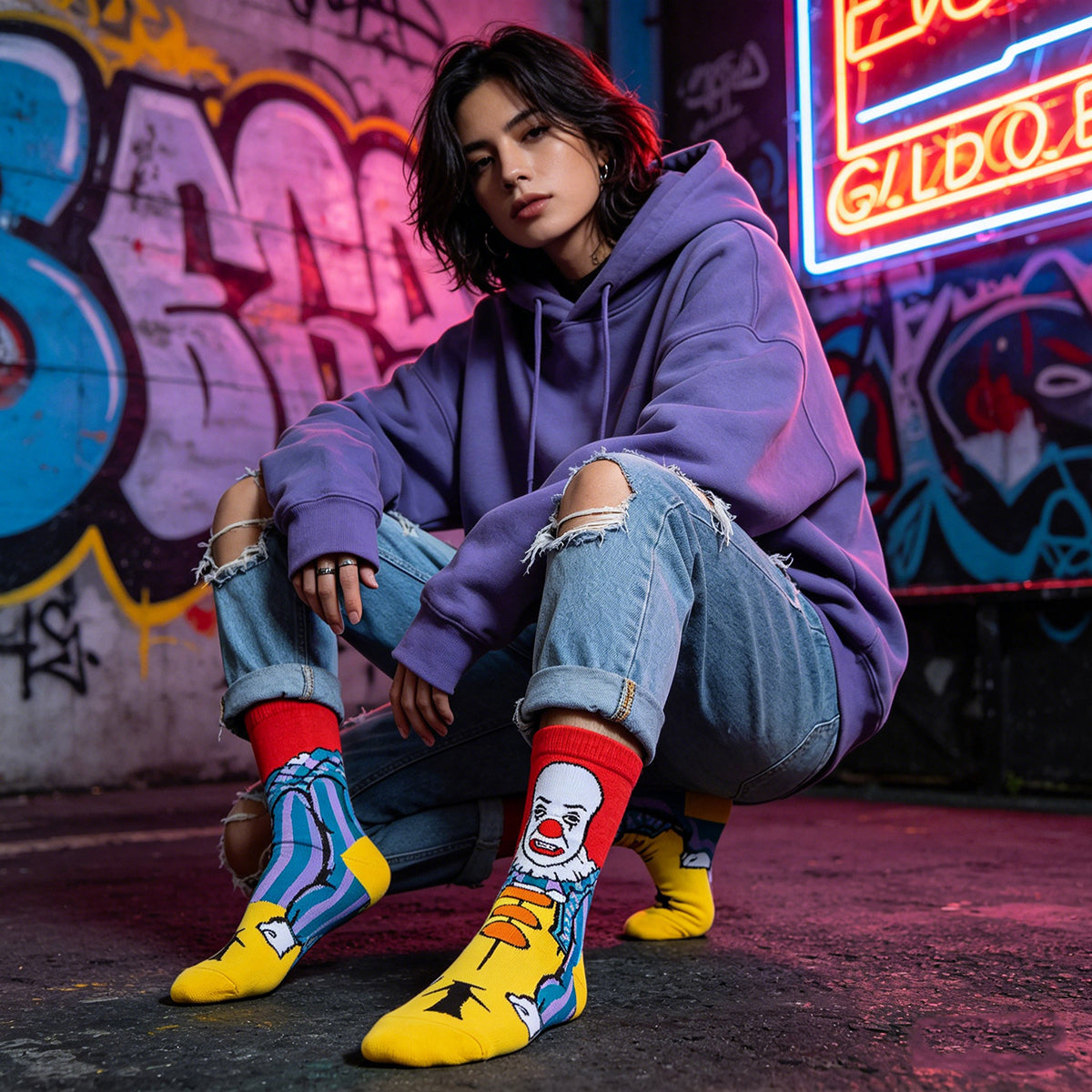 Pennywise Cartoon Anime Socks