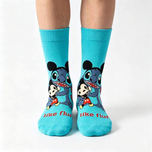 5Pairs cartoon anime socks for men and women