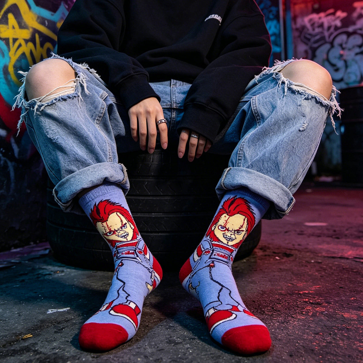 Chucky Cartoon Anime Socks