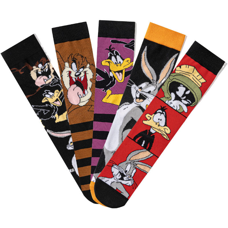 5Pairs cartoon anime socks for men and women