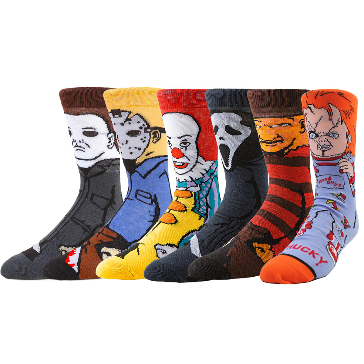 $49.9 FREE Shipping | 10Pairs Horror Socks | $4.99/Pair | Chucky Jason Freddy Joker