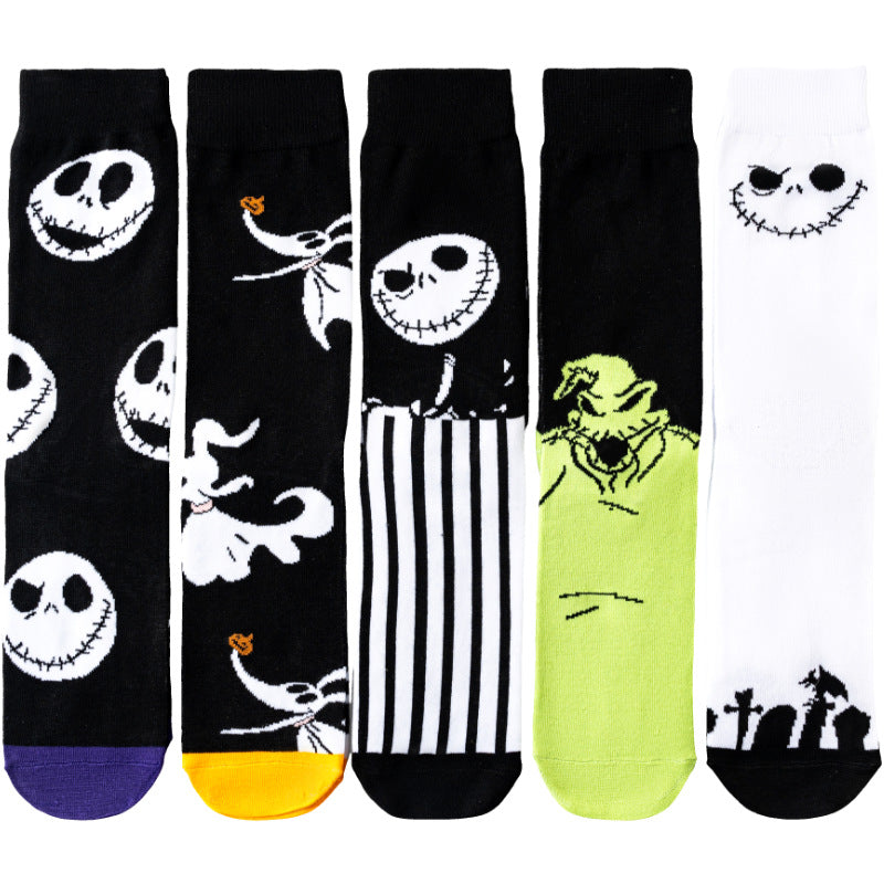 5Pairs cartoon anime socks for men and women