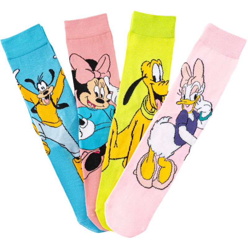 5Pairs cartoon anime socks for men and women