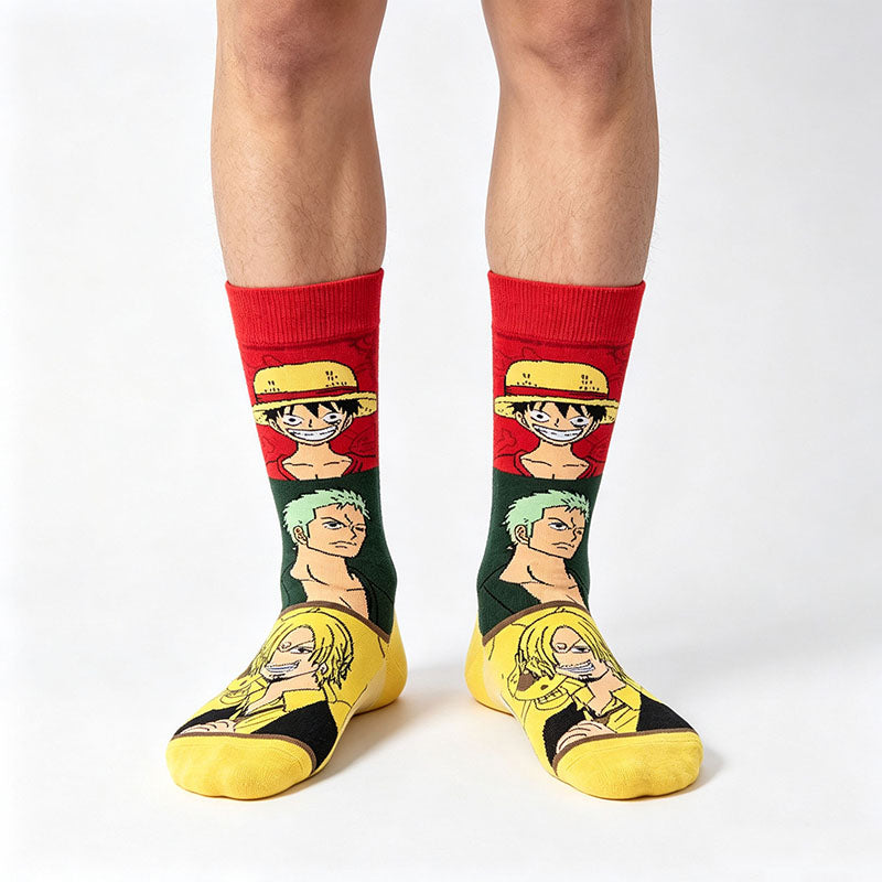 5Pairs cartoon anime socks for men and women