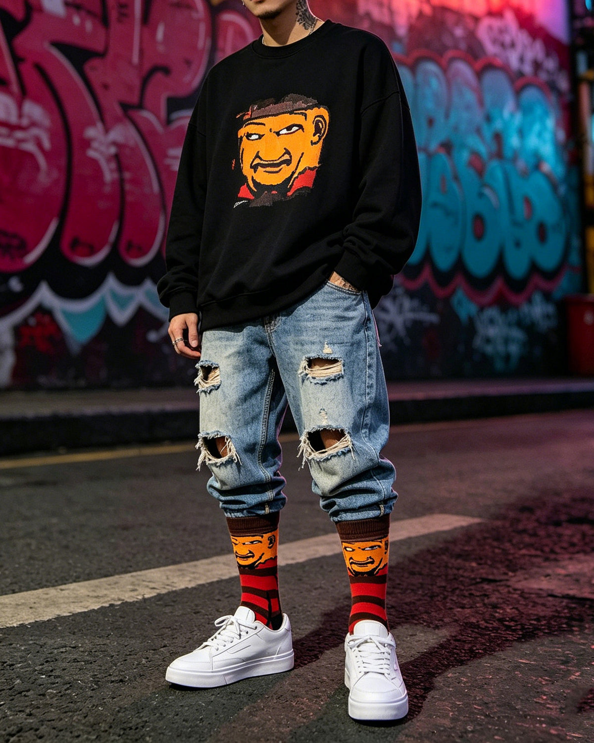 Freddy Cartoon Anime Socks