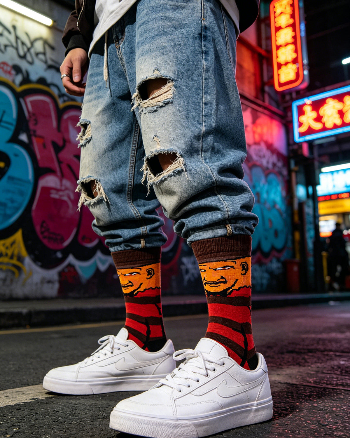 Freddy Cartoon Anime Socks