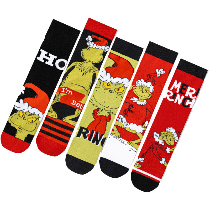 5Pack cartoon anime socks for men women