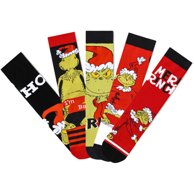 5Pack cartoon anime socks for men women