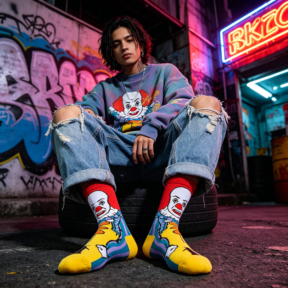 Pennywise Cartoon Anime Socks