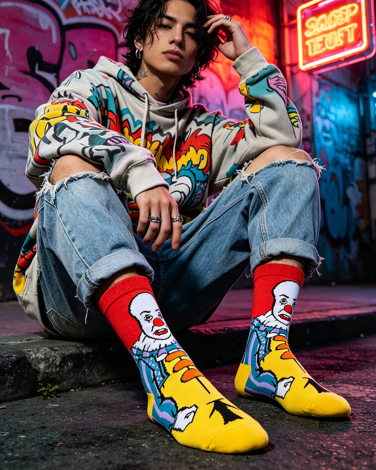 Freddy Cartoon Anime Socks