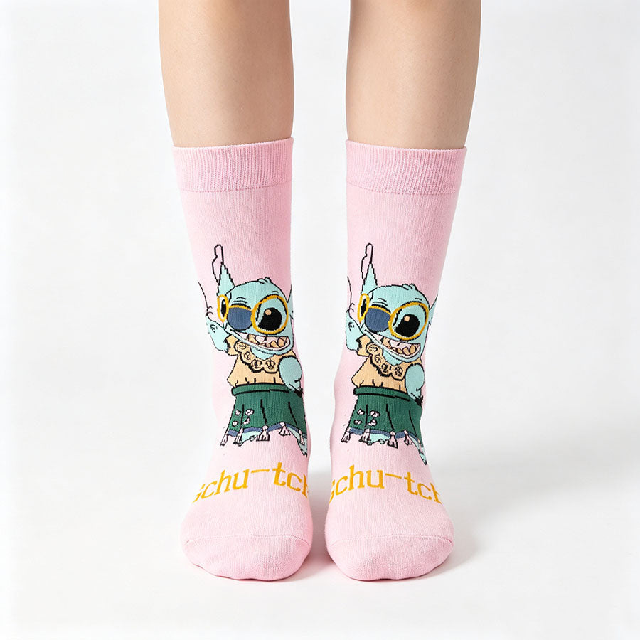 5Pairs cartoon anime socks for men and women