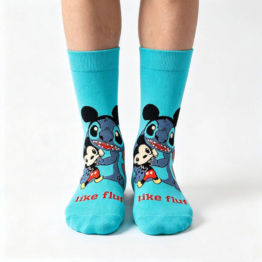 5Pairs cartoon anime socks for men and women