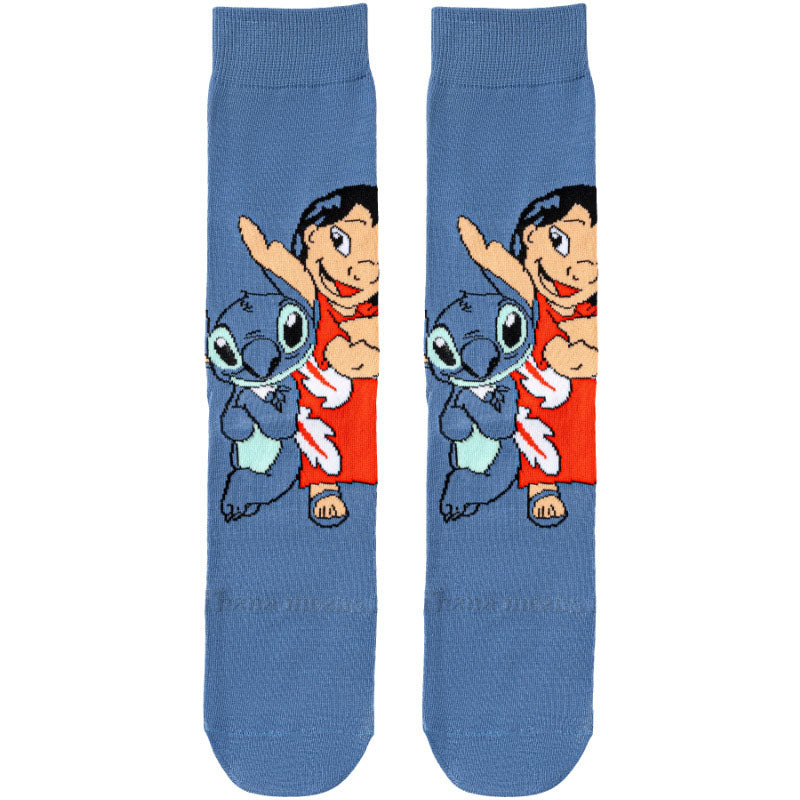 5Pairs cartoon anime socks for men and women