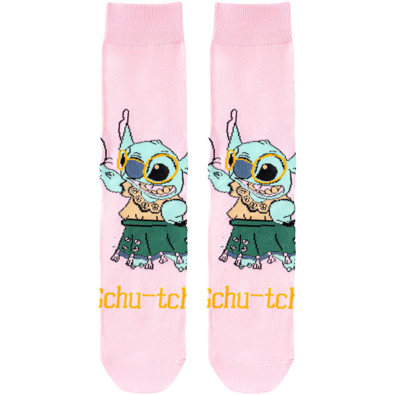 5Pairs cartoon anime socks for men and women