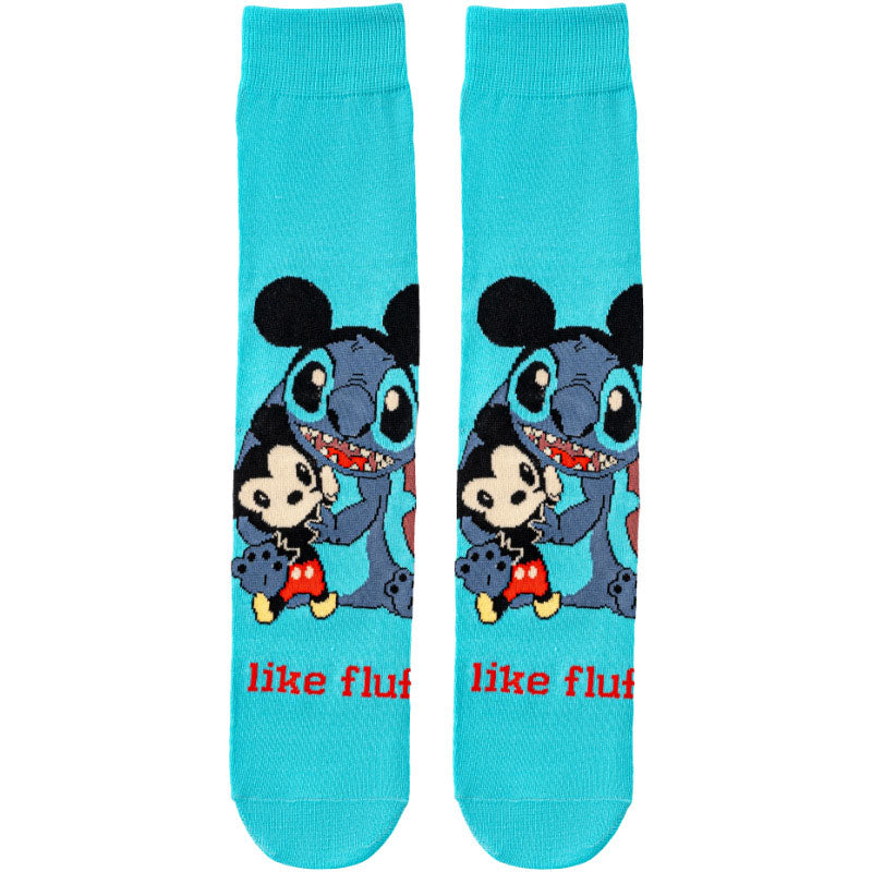 5Pairs cartoon anime socks for men and women