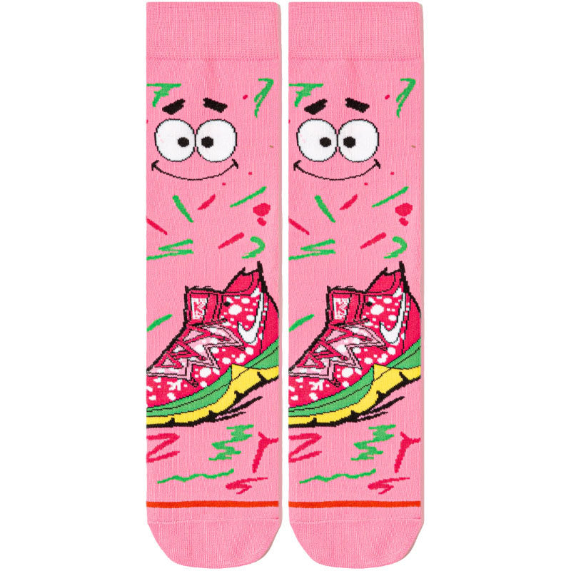6Pairs cartoon anime socks for men and women