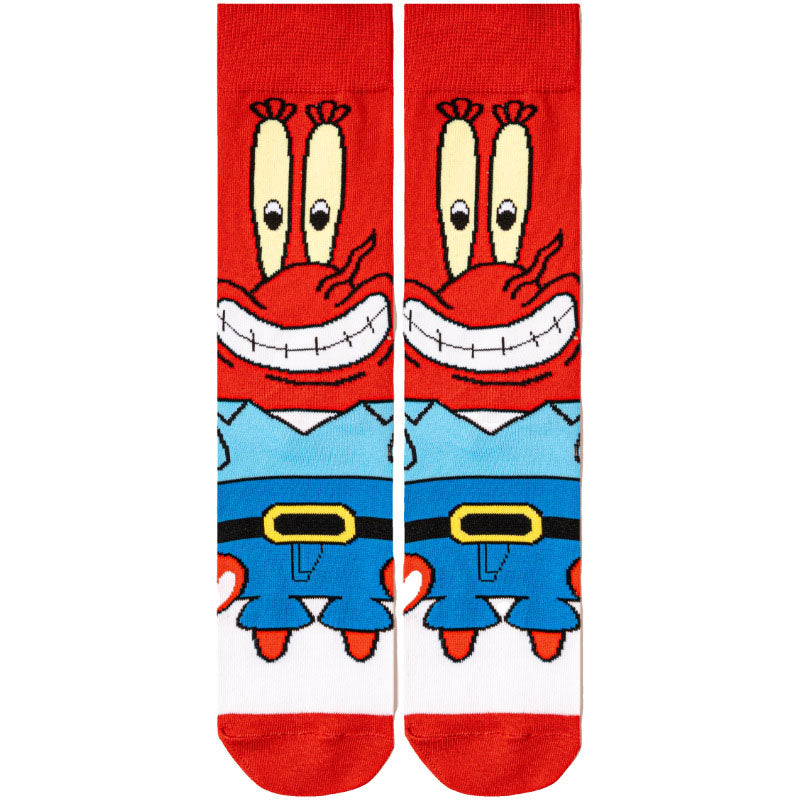 6Pairs cartoon anime socks for men and women