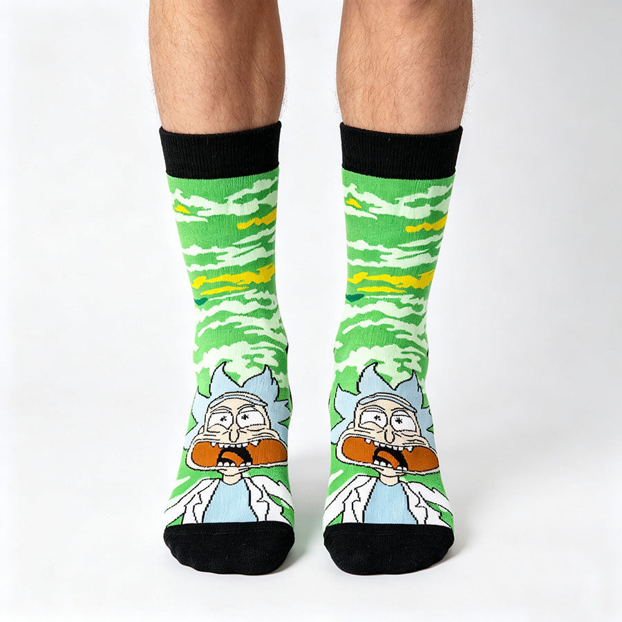 6Pairs cartoon anime socks for men and women