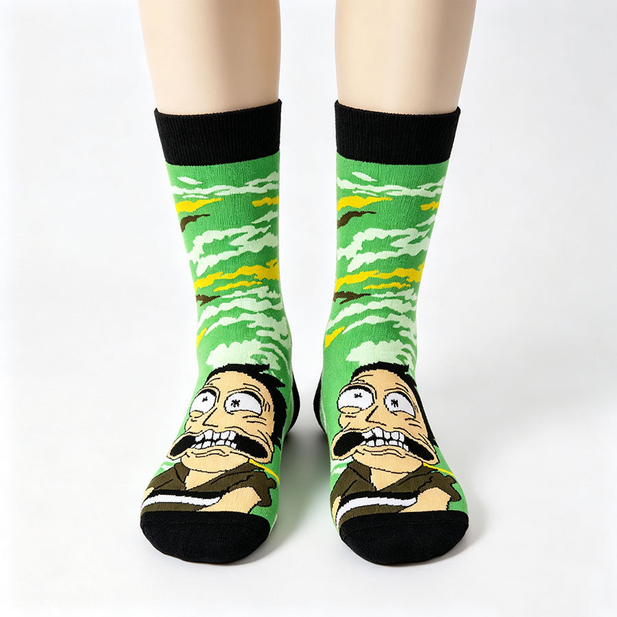 6Pairs cartoon anime socks for men and women