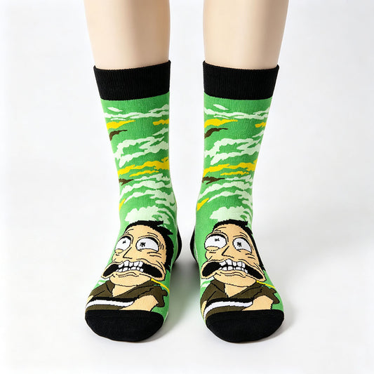 6Pairs cartoon anime socks for men and women