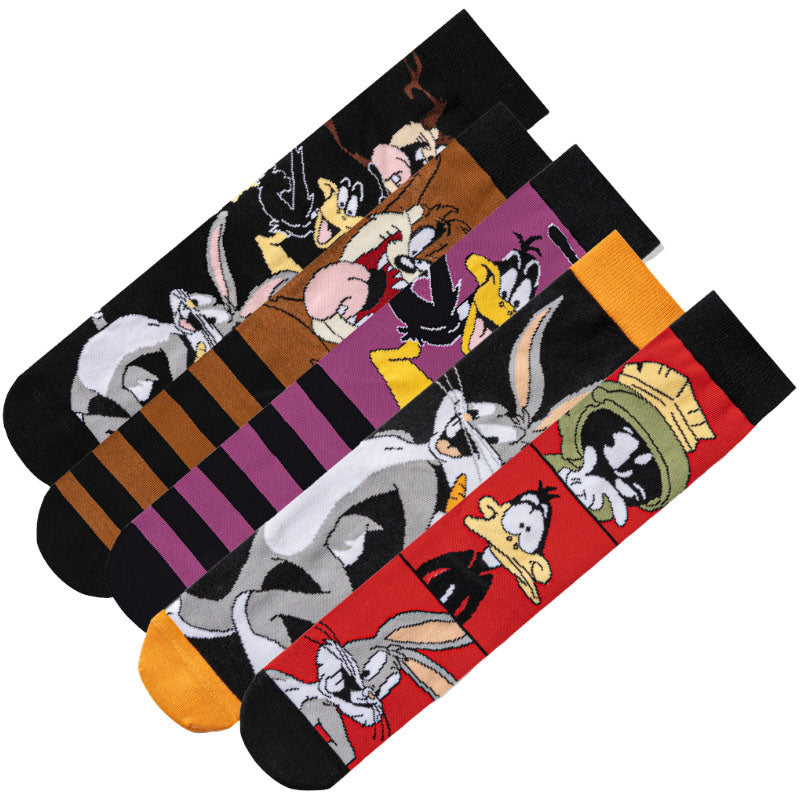5Pairs cartoon anime socks for men and women