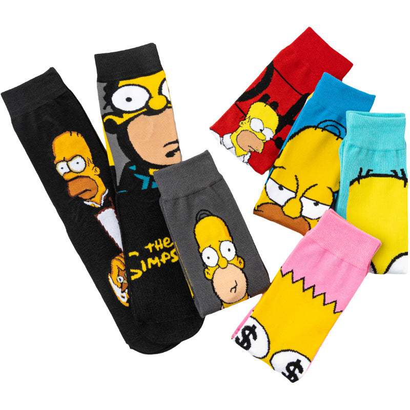 7Pairs cartoon anime socks for men and women
