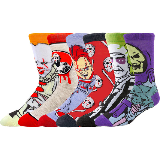 6Pairs/Pack 29.8USD FREE SHIPPING Cartoon Anime Socks Chucky Jason Joker Socks