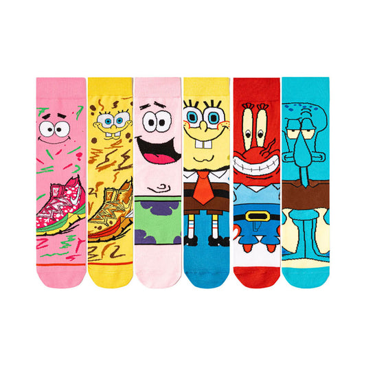 6Pairs cartoon anime socks for men and women
